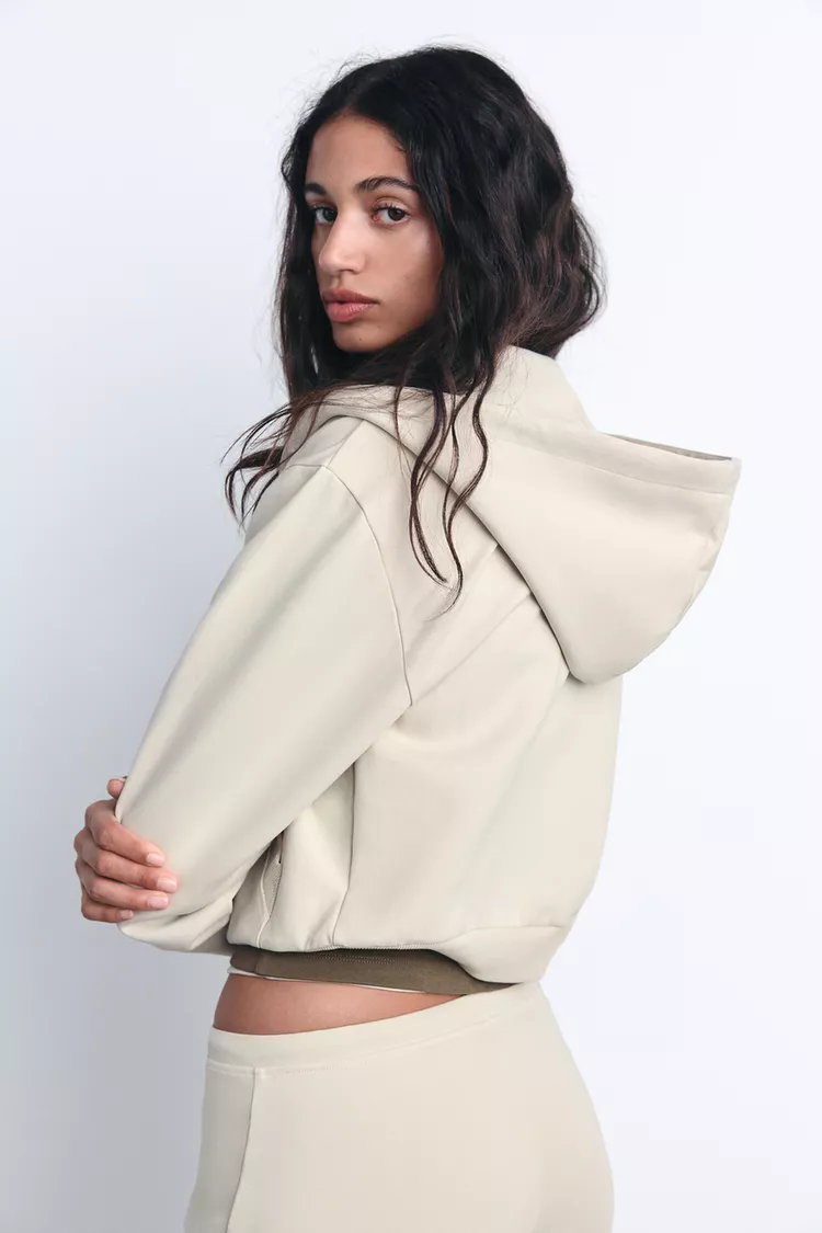 Double-sided sweater & flared trousers set