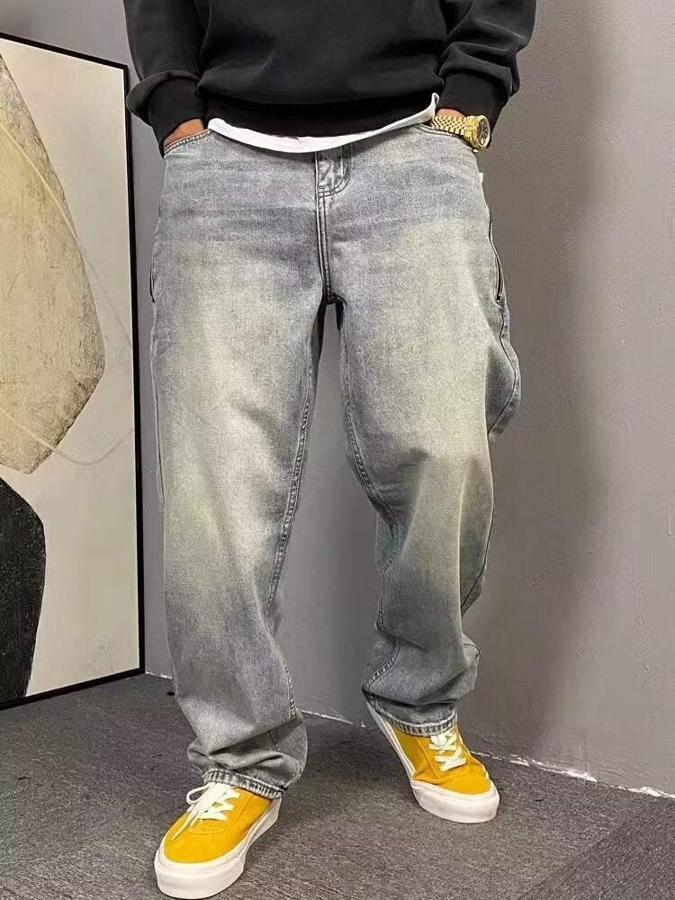 Street washed distressed jeans