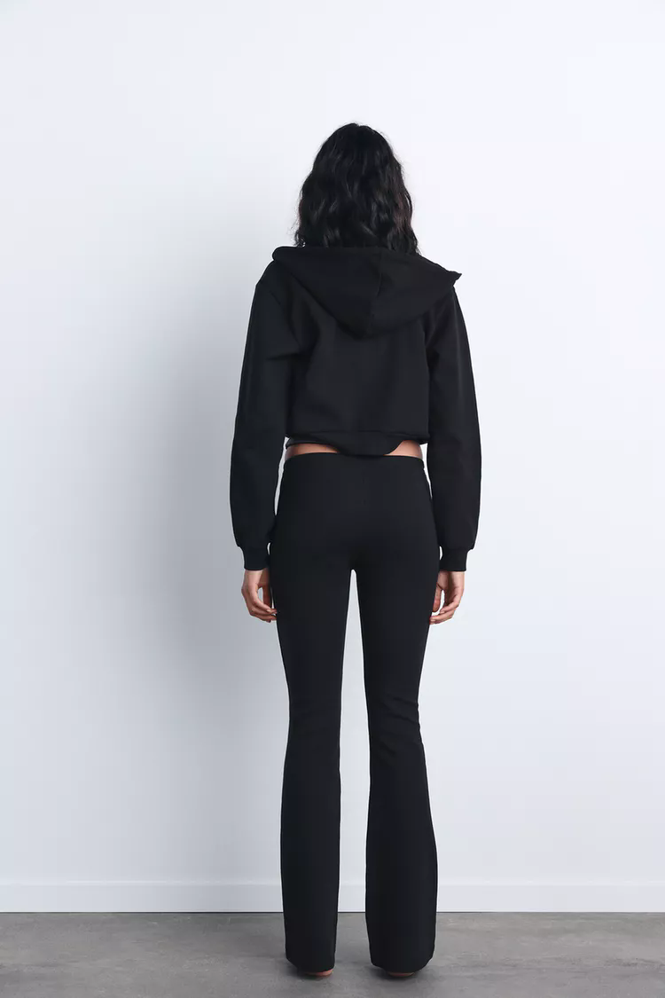 Double-sided sweater & flared trousers set