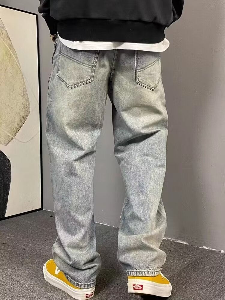 Street washed distressed jeans