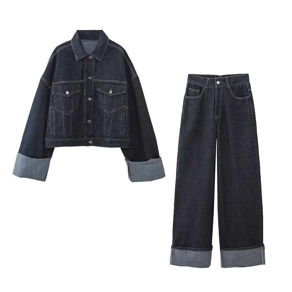 Dark Blue Denim Set