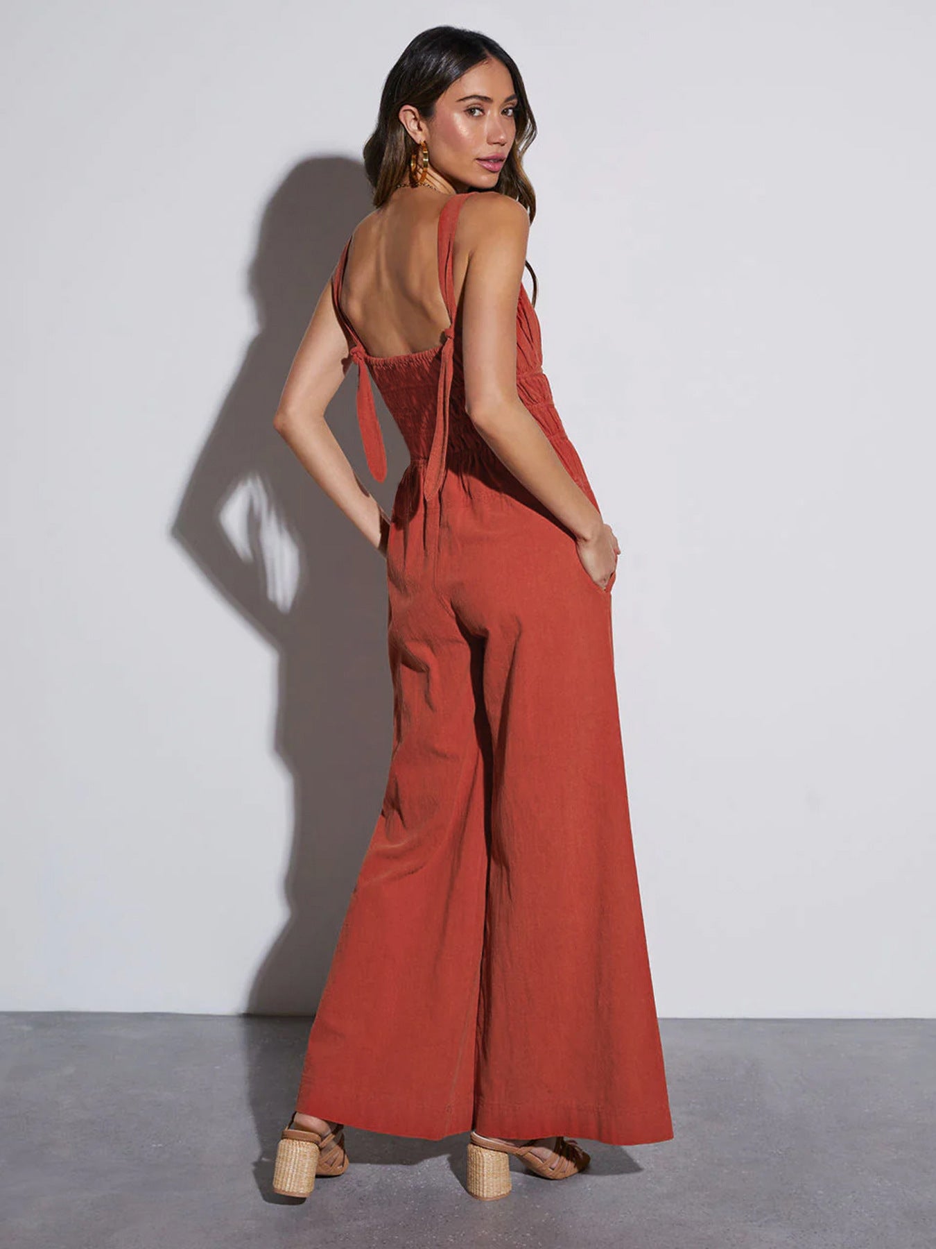 Terracotta Cinch Jumpsuit