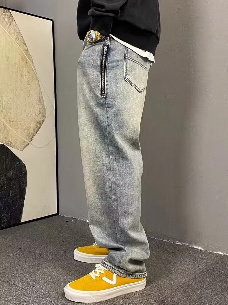 Street washed distressed jeans
