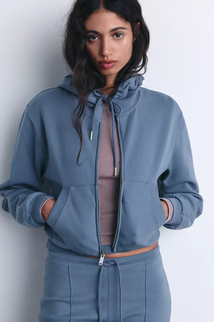 Double-sided sweater & flared trousers set