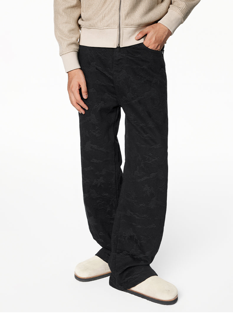 Jacquard A-line jeans