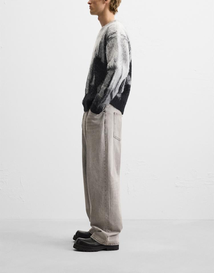 Jacquard long-sleeved knitted sweater