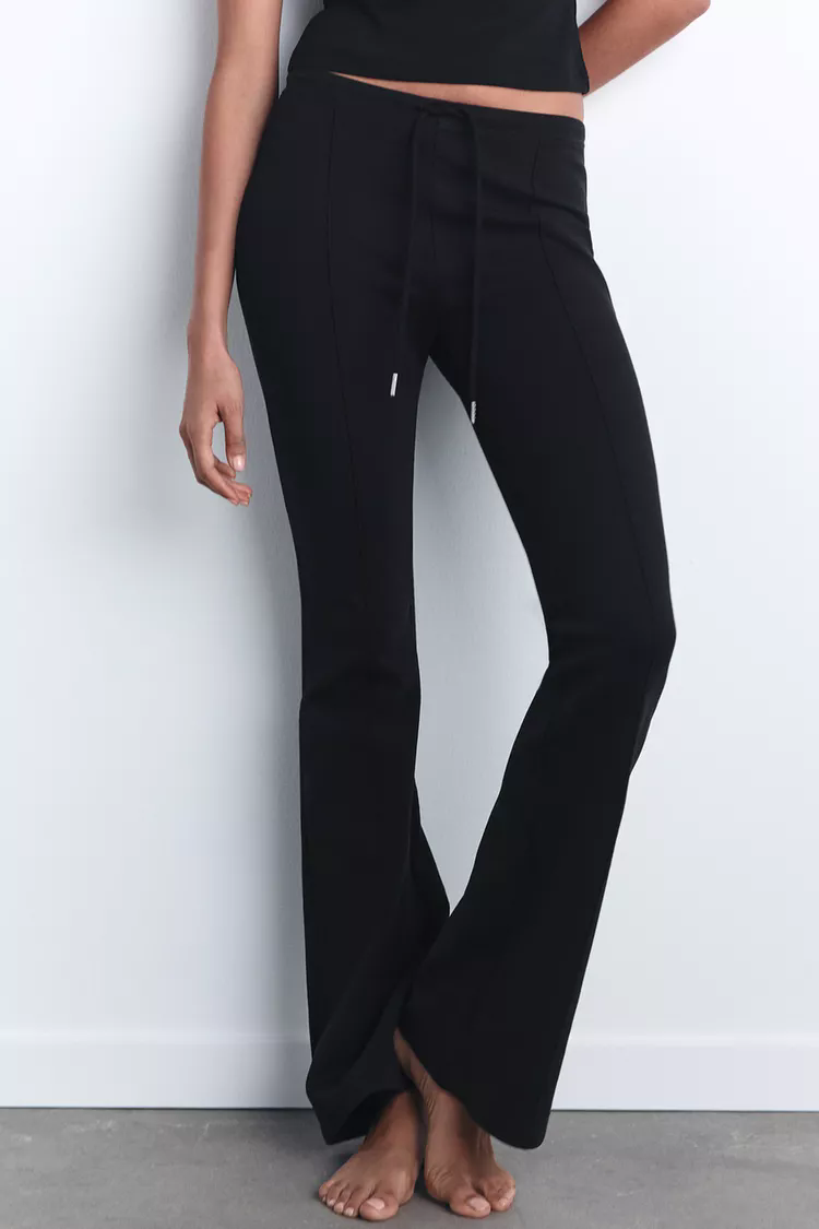 Double-sided sweater & flared trousers set