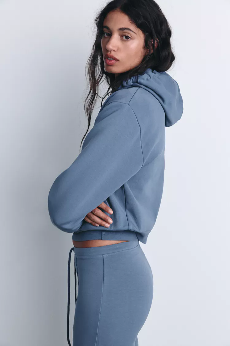 Double-sided sweater & flared trousers set