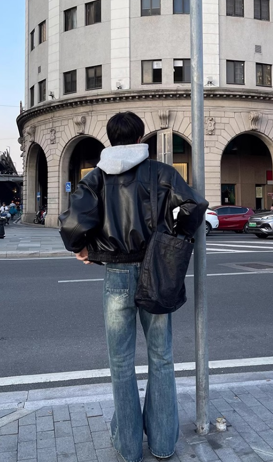 Korean style leather jacket
