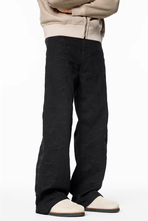 Jacquard A-line jeans