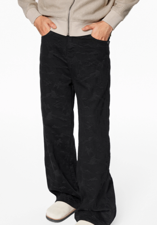 Jacquard A-line jeans