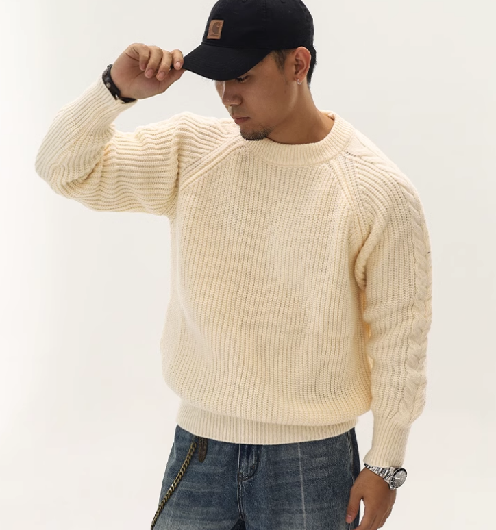 Lazy style knitted sweater