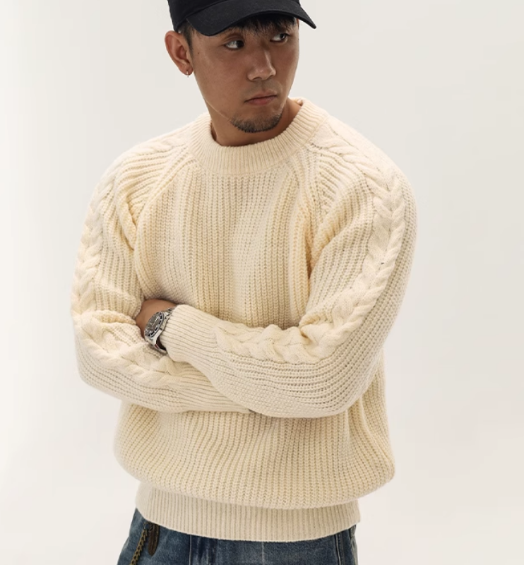 Lazy style knitted sweater
