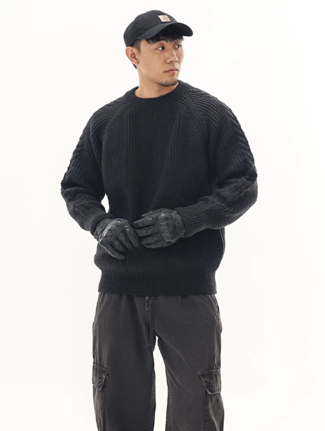 Lazy style knitted sweater
