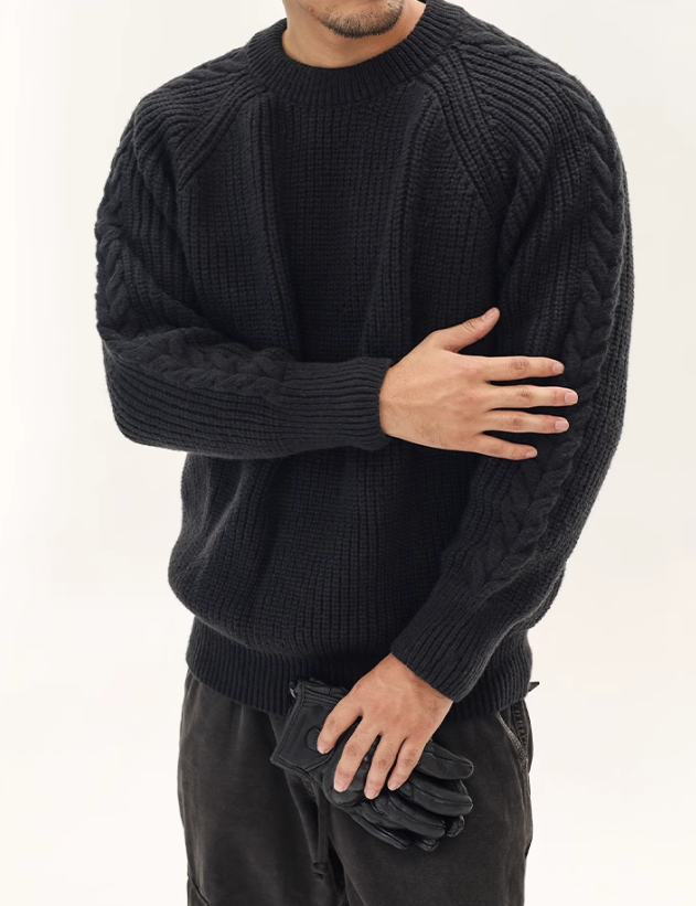 Lazy style knitted sweater