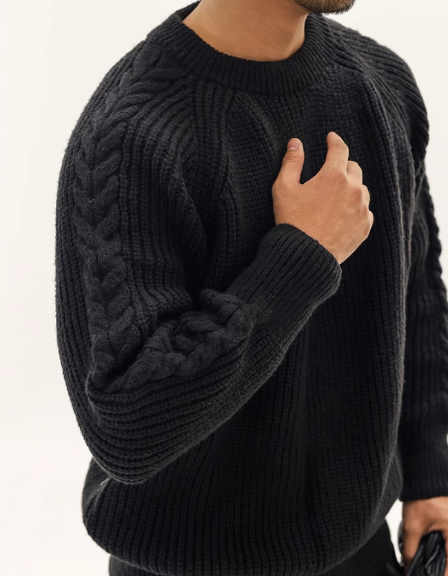 Lazy style knitted sweater