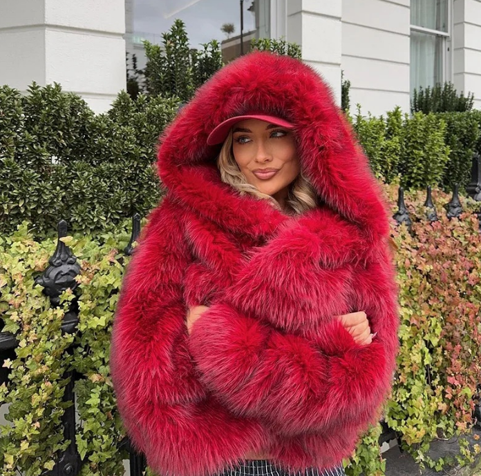 Hooded Faux Fur Jacket