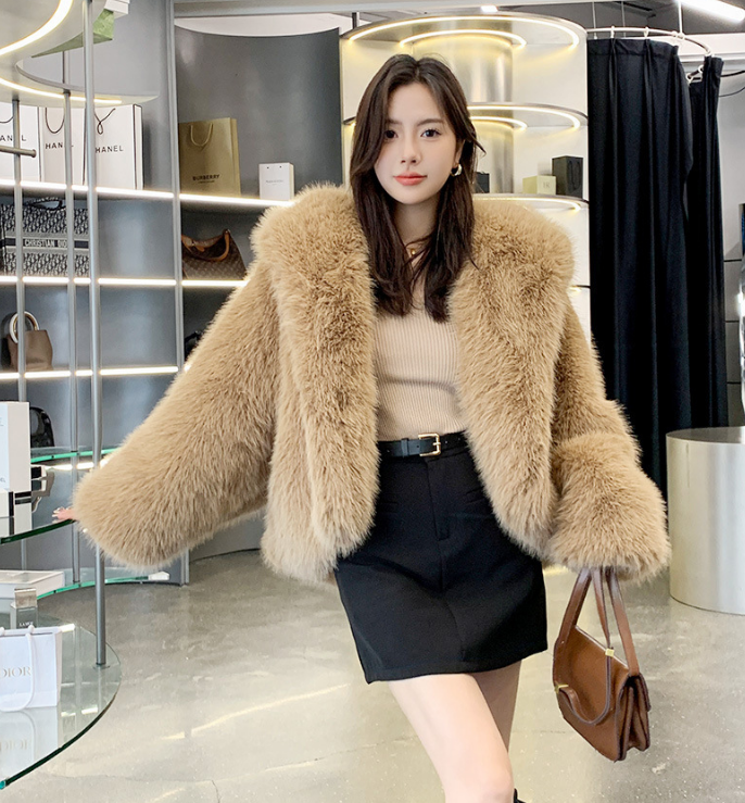 Hooded Faux Fur Jacket
