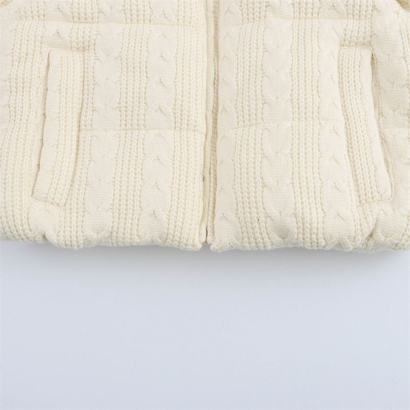 Cable knit puffer