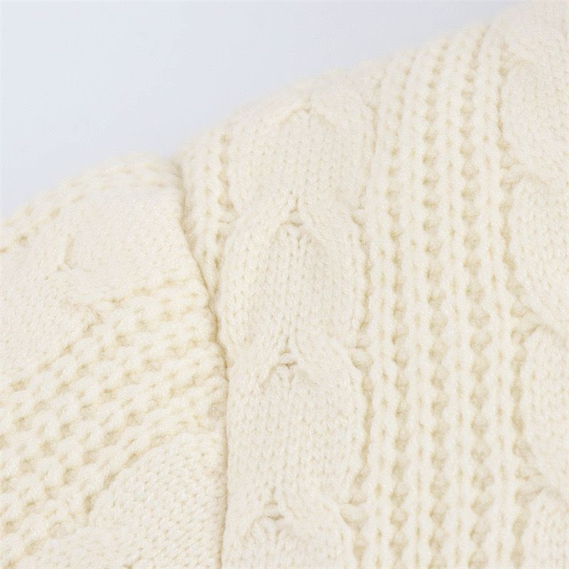 Cable knit puffer