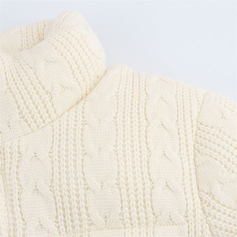Cable knit puffer