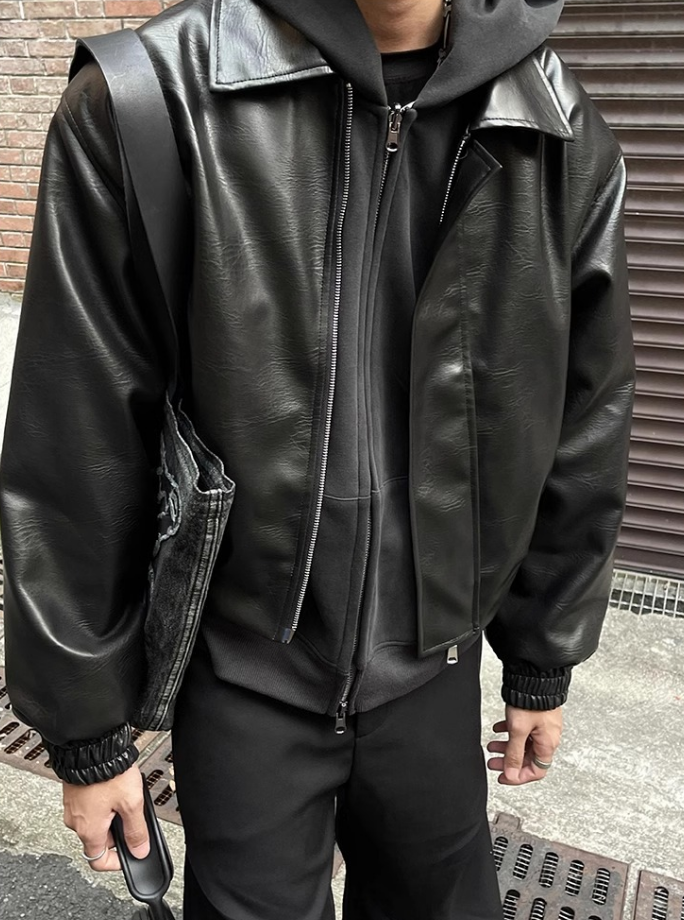 Korean style leather jacket