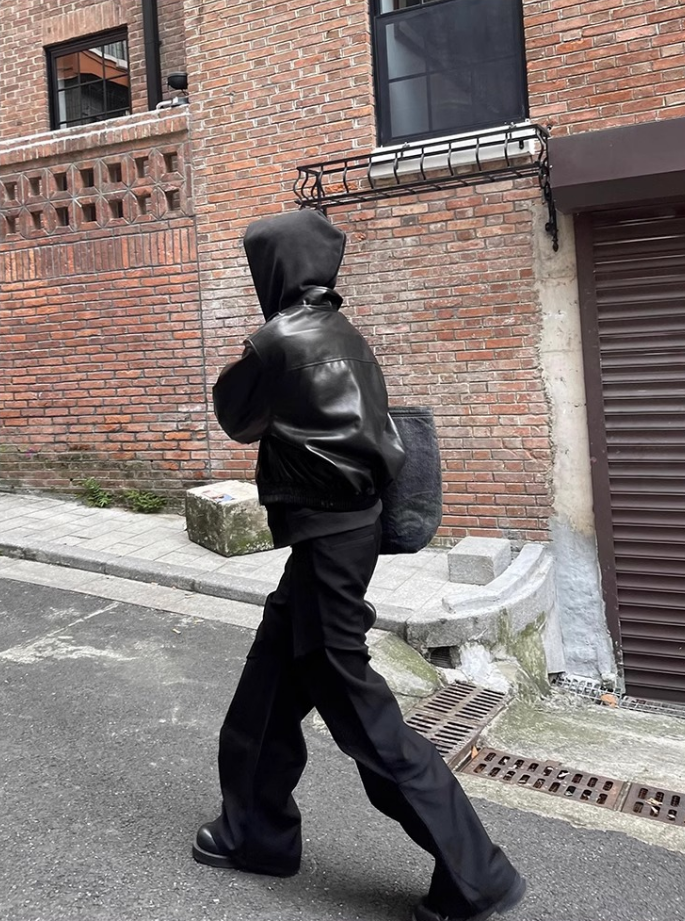 Korean style leather jacket