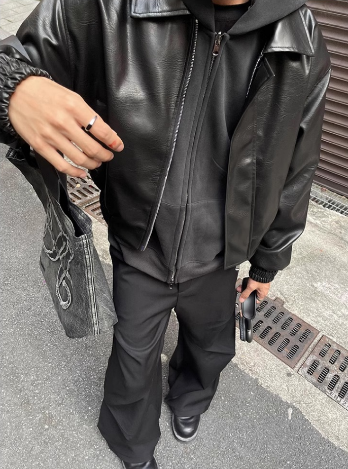 Korean style leather jacket