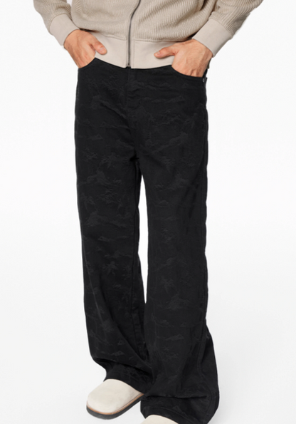 Jacquard A-line jeans