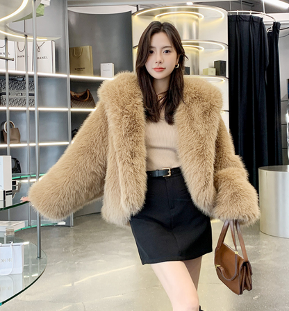Hooded Faux Fur Jacket