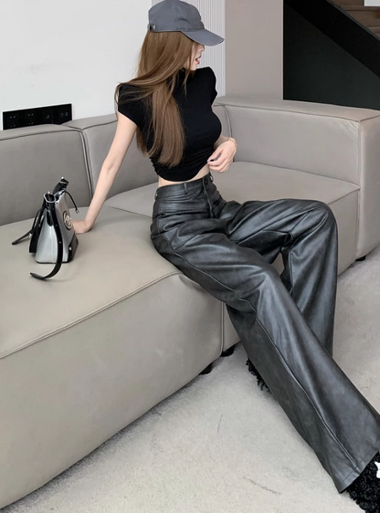 Suede pants